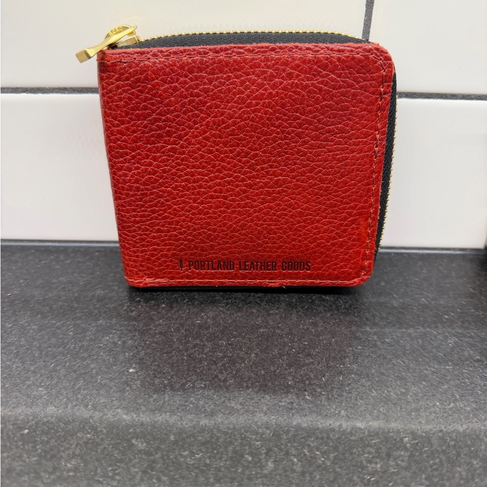 Portland Leather Goods Chili Red Small Zip Wallet